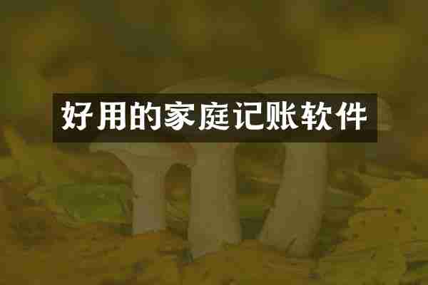 好用的家庭记账软件