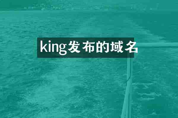 king发布的域名