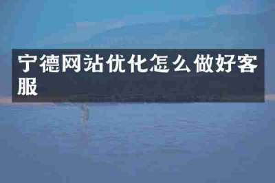宁德网站优化怎么做好客服