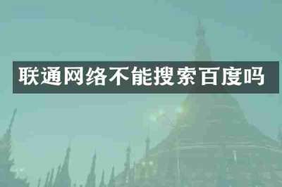 联通网络不能搜索百度吗