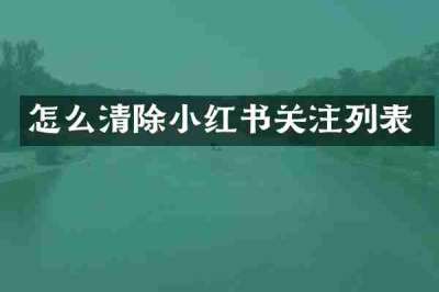 怎么清除小红书关注列表