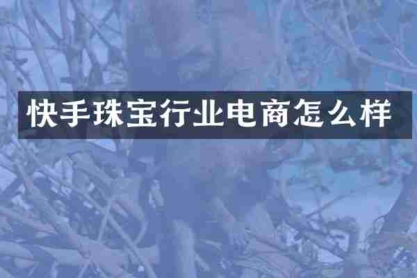 快手珠宝行业电商怎么样