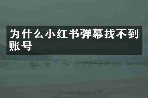为什么小红书弹幕找不到账号