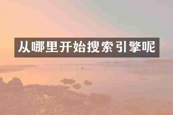 从哪里开始搜索引擎呢