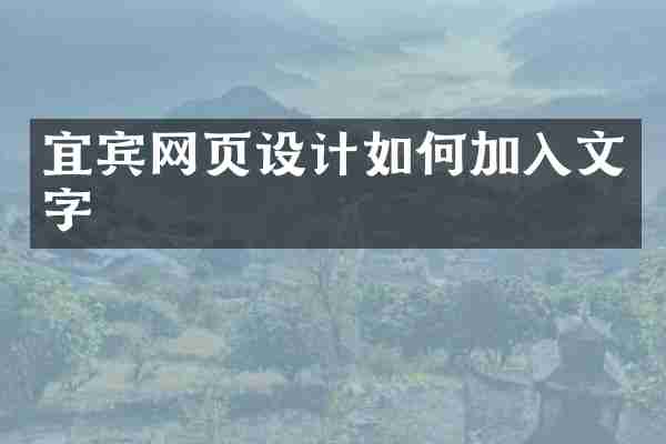 宜宾网页设计如何加入文字