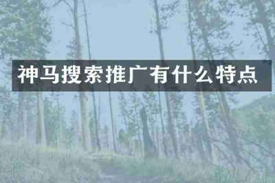 神马搜索推广有什么特点