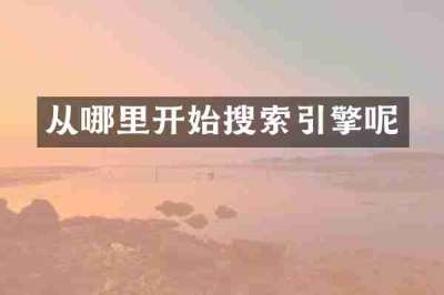 从哪里开始搜索引擎呢