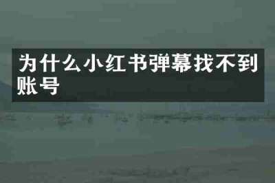 为什么小红书弹幕找不到账号