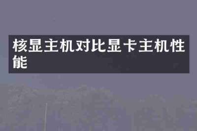 核显主机对比显卡主机性能