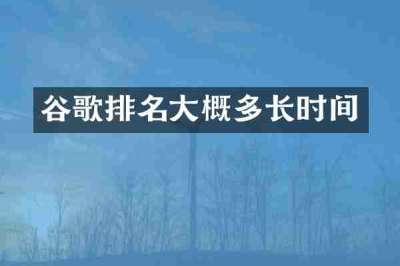 谷歌排名大概多长时间