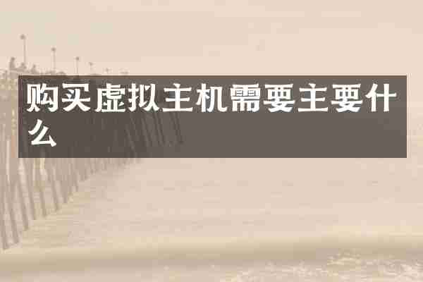 购买虚拟主机需要主要什么