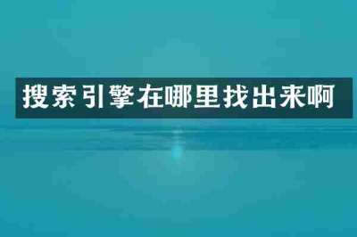 搜索引擎在哪里找出来啊