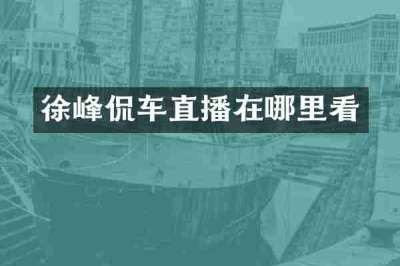 徐峰侃车直播在哪里看