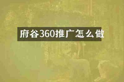 府谷360推广怎么做