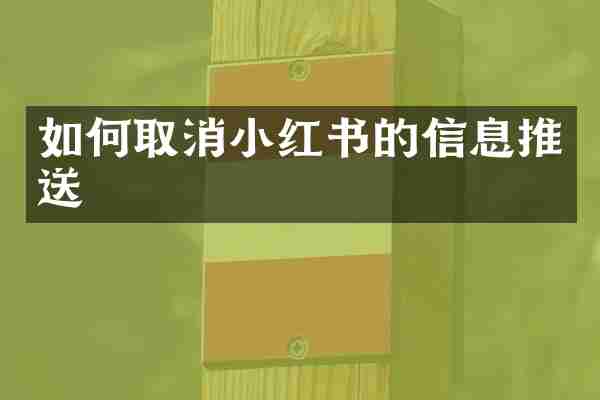 如何取消小红书的信息推送