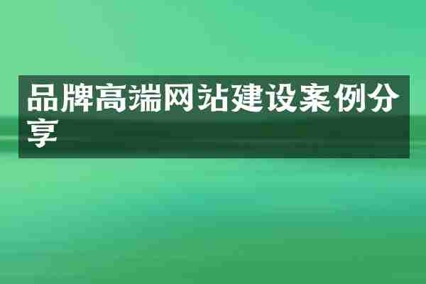 品牌高端网站建设案例分享