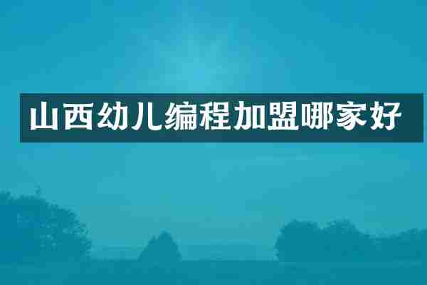 山西幼儿编程加盟哪家好