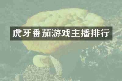 虎牙番茄游戏主播排行