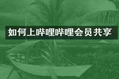 如何上哔哩哔哩会员共享