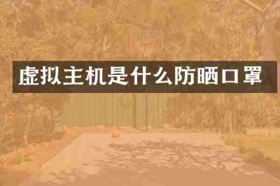 虚拟主机是什么防晒口罩