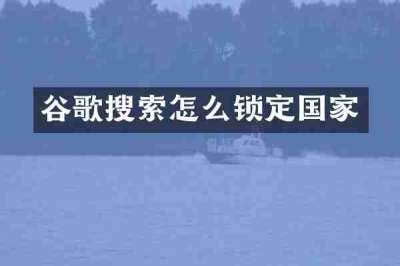 谷歌搜索怎么锁定国家