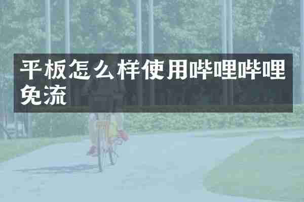 平板怎么样使用哔哩哔哩免流