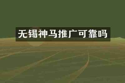 无锡神马推广可靠吗