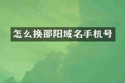 怎么换邵阳域名手机号