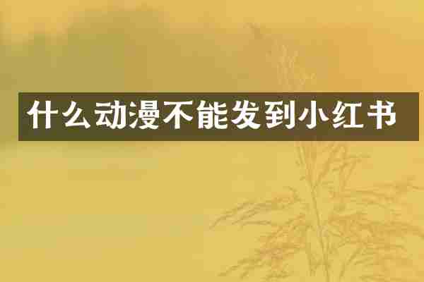 什么动漫不能发到小红书