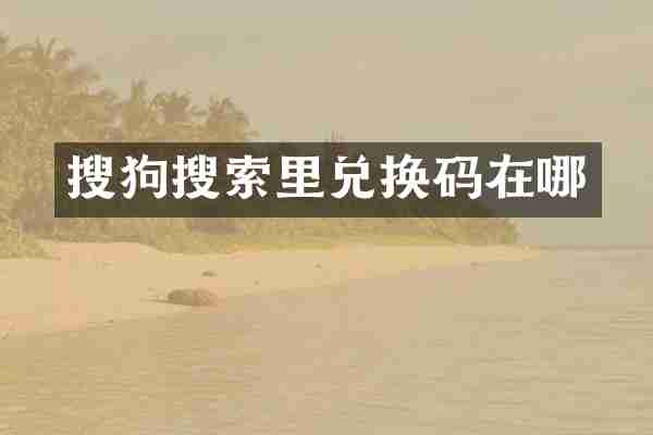 搜狗搜索里兑换码在哪