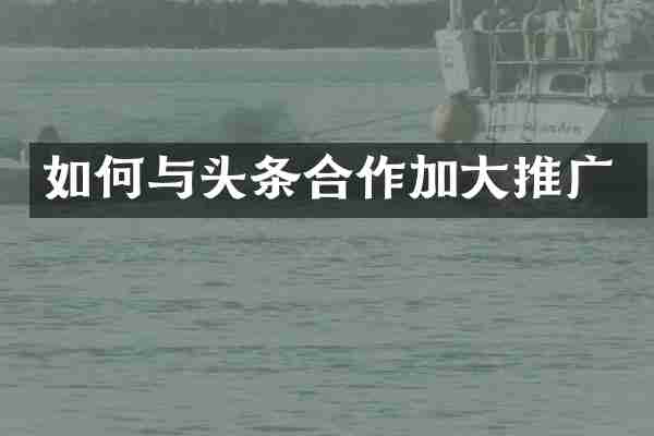 如何与头条合作加大推广