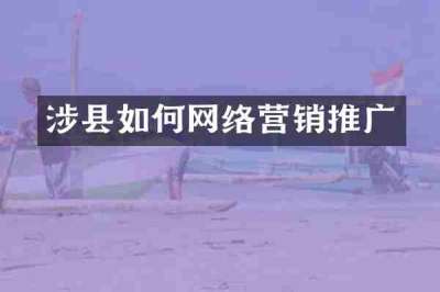 涉县如何网络营销推广