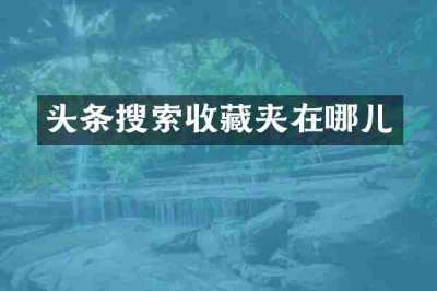 头条搜索收藏夹在哪儿