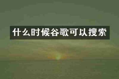 什么时候谷歌可以搜索