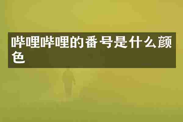 哔哩哔哩的番号是什么颜色