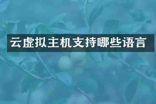 云虚拟主机支持哪些语言