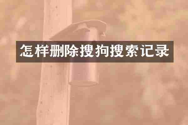 怎样删除搜狗搜索记录
