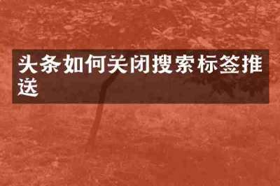 头条如何关闭搜索标签推送