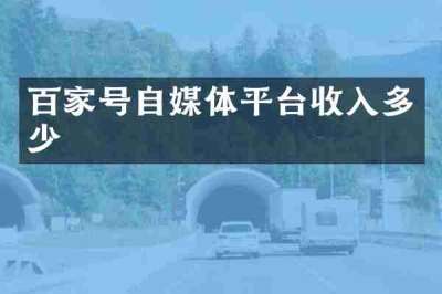 百家号自媒体平台收入多少