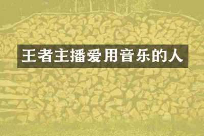 王者主播爱用音乐的人