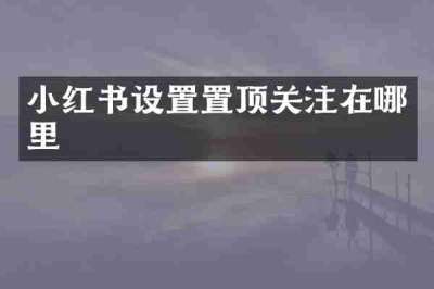 小红书设置置顶关注在哪里