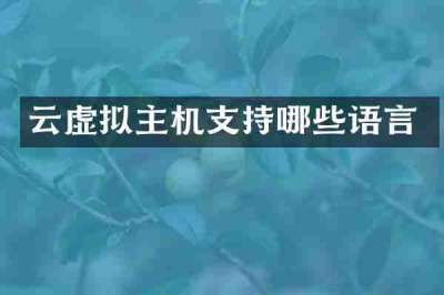 云虚拟主机支持哪些语言