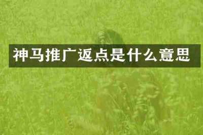 神马推广返点是什么意思