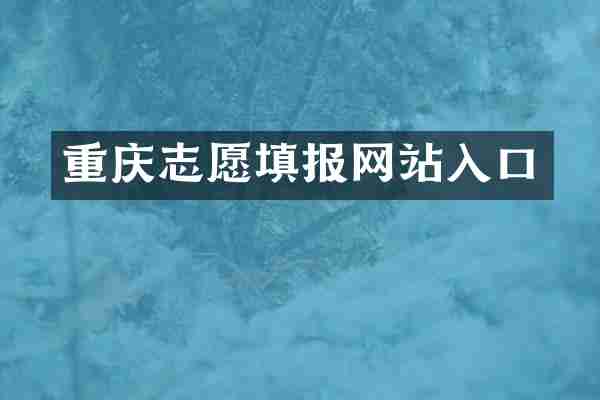 重庆志愿填报网站入口