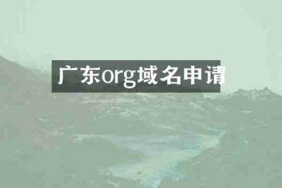 广东org域名申请