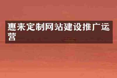 惠来定制网站建设推广运营