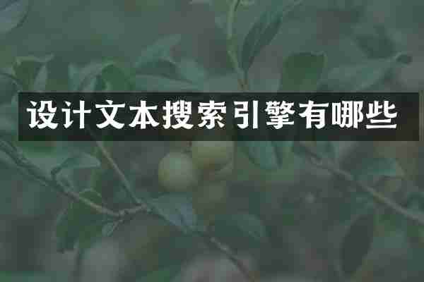 设计文本搜索引擎有哪些