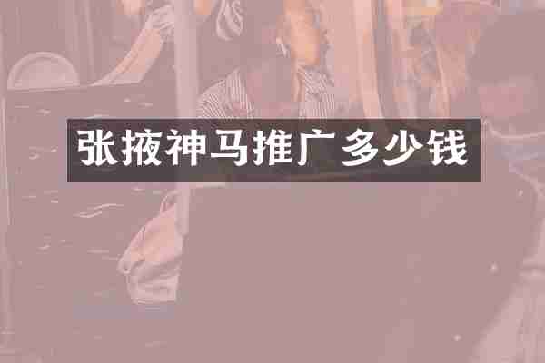 张掖神马推广多少钱