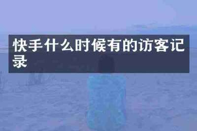 快手什么时候有的访客记录