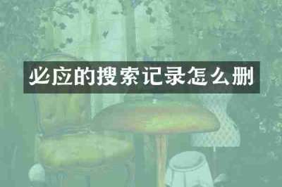 必应的搜索记录怎么删